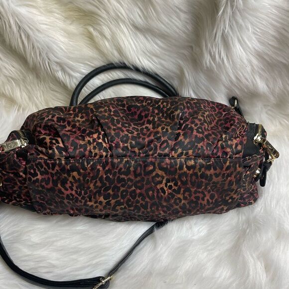 JPK Paris 75 Magenta Black Animal Print Fabric Satchel / shoulder bag . - Picture 5 of 12